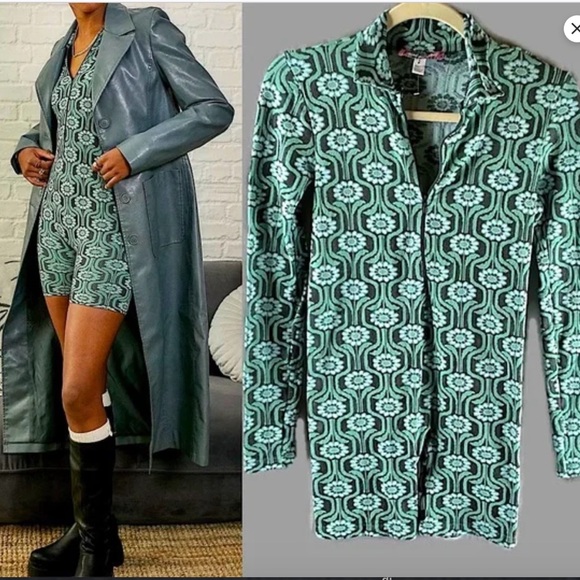 ISO Urban Outfitters Geometric Print Playsuit